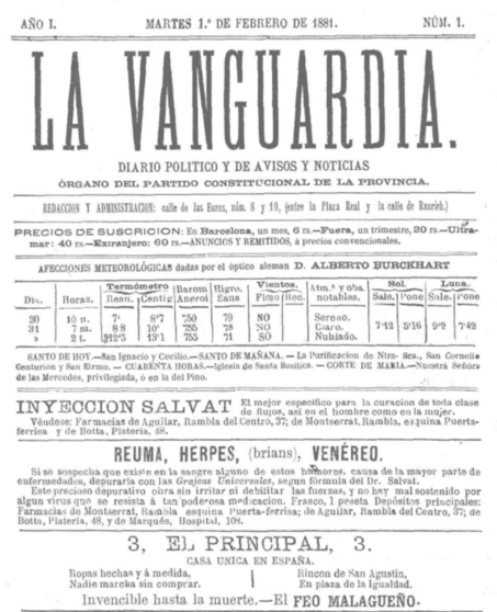 Primera portada La Vanguardia